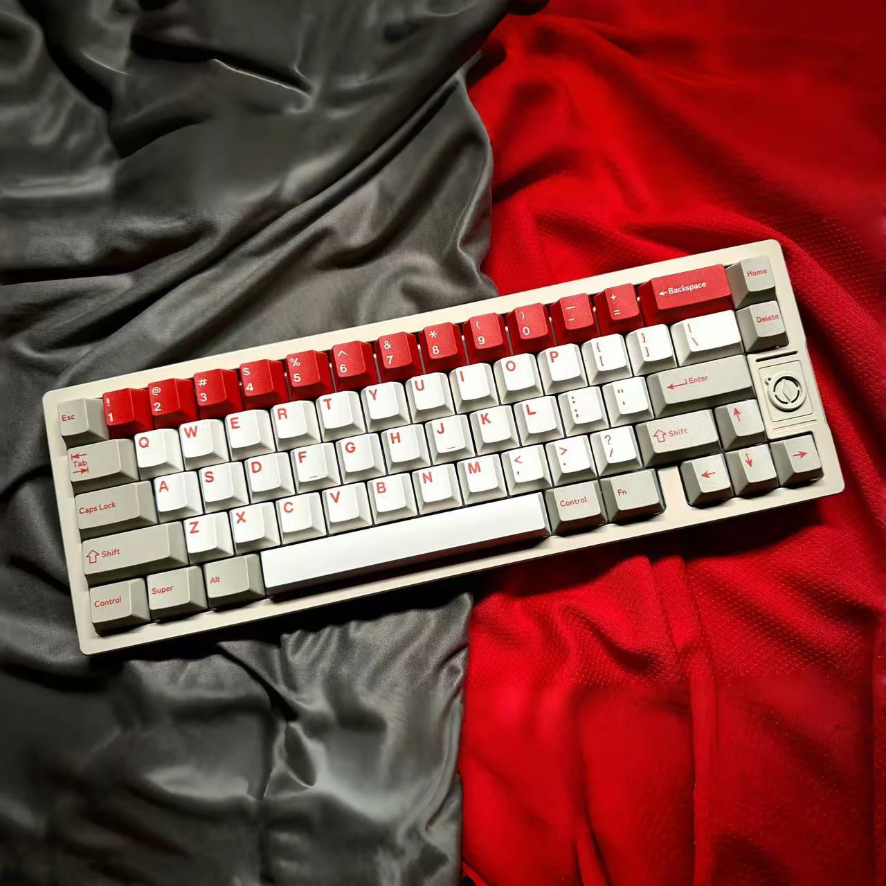 Keebox Shenpo DYE SUB PBT Red Alart Theme Cherry Profile Keycaps Light CapsLock For Mechanical Keyboard Hangul Korean Keycaps