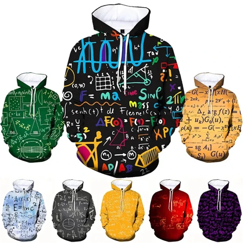 Śmieszne bluzy 3d formuła matematyczna wiosna jesień Streetwear koszula męska ponadgabarytowa miękka bluza z kapturem ubrania dla entuzjastów matematyki — zdjęcie 2