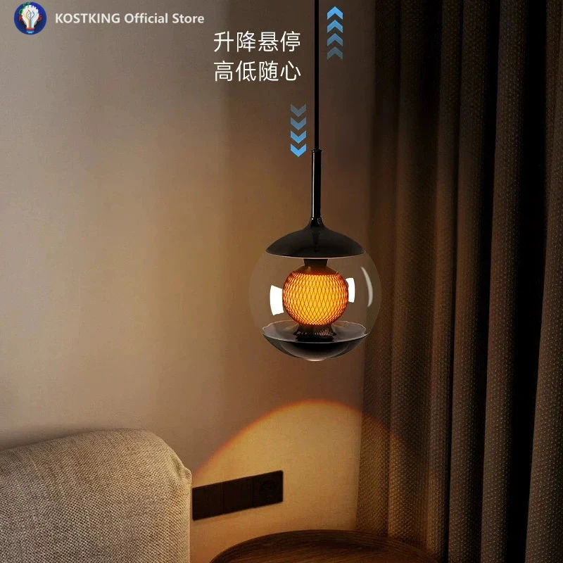Residual Sunlight Bedside Pendant Lamp Italian Minimalist High-End Dining Bar Counter Hand-Operated Raising Bedroom Hanging Lamp