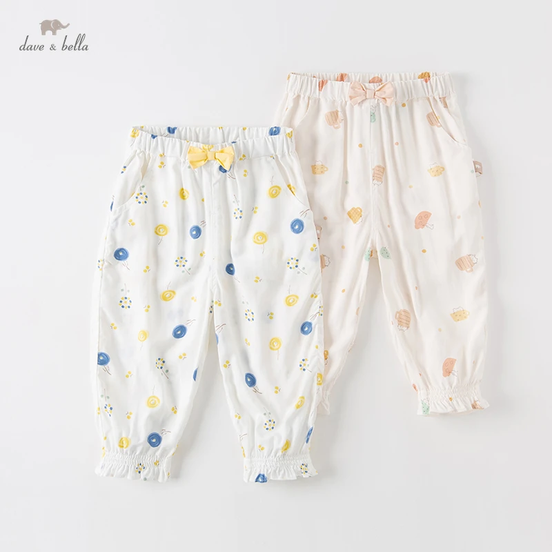 Dave Bella Girl's Mosquito Repellent Pants Baby Pants New Summer Clothes Children's Thin Casual Pants Kid's Clothes DB2235553