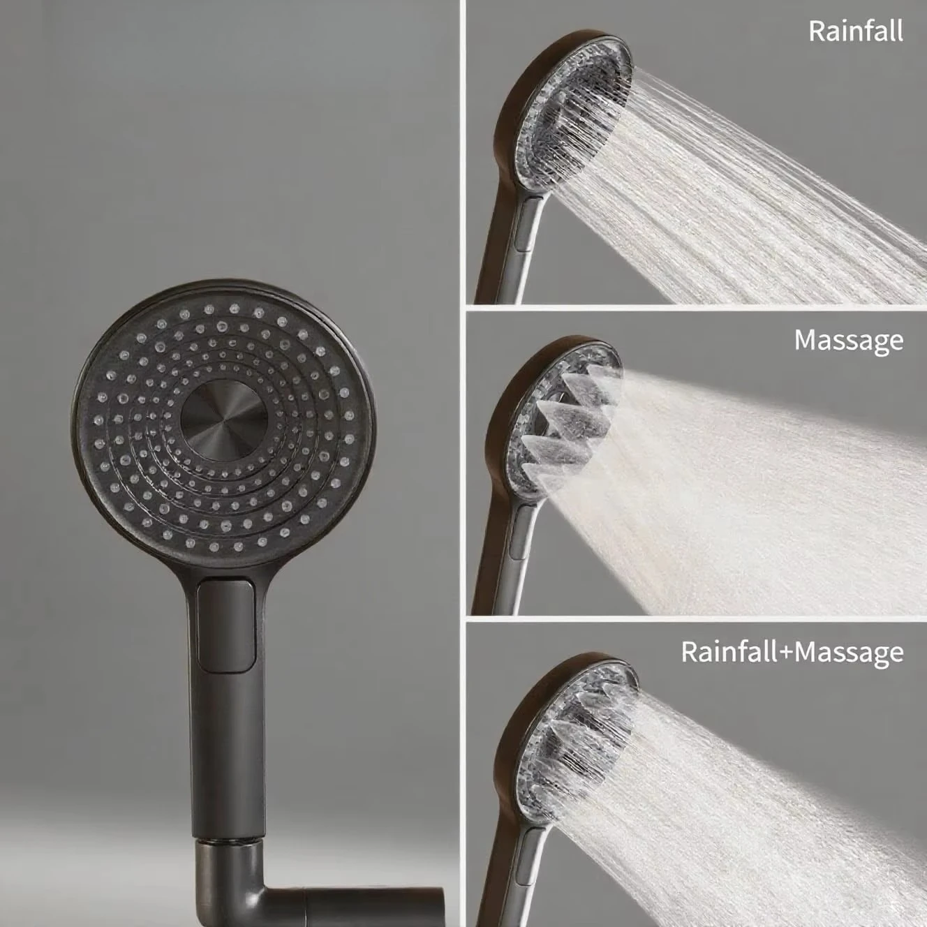 Système de robinet de douche dissimulé pour salle de bains moderne, ensemble de pomme de douche ronde murale en cuivre noir mat, mélangeur