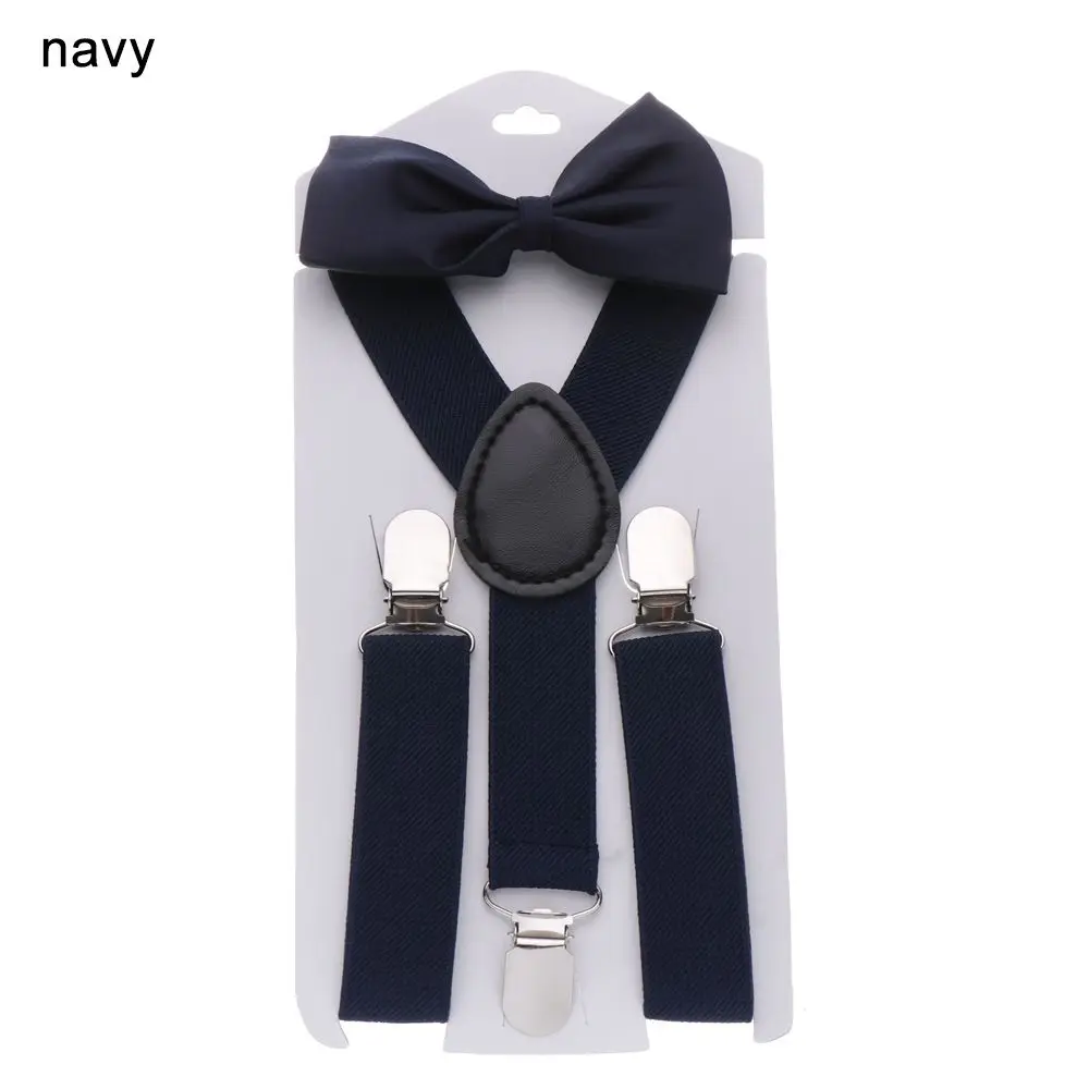 

Children Wedding Dress Baby Clip-on Adjustable Hair Bow Set Elastic Braces Kids Suspenders Cow Tie Belts Printed Bow Tie