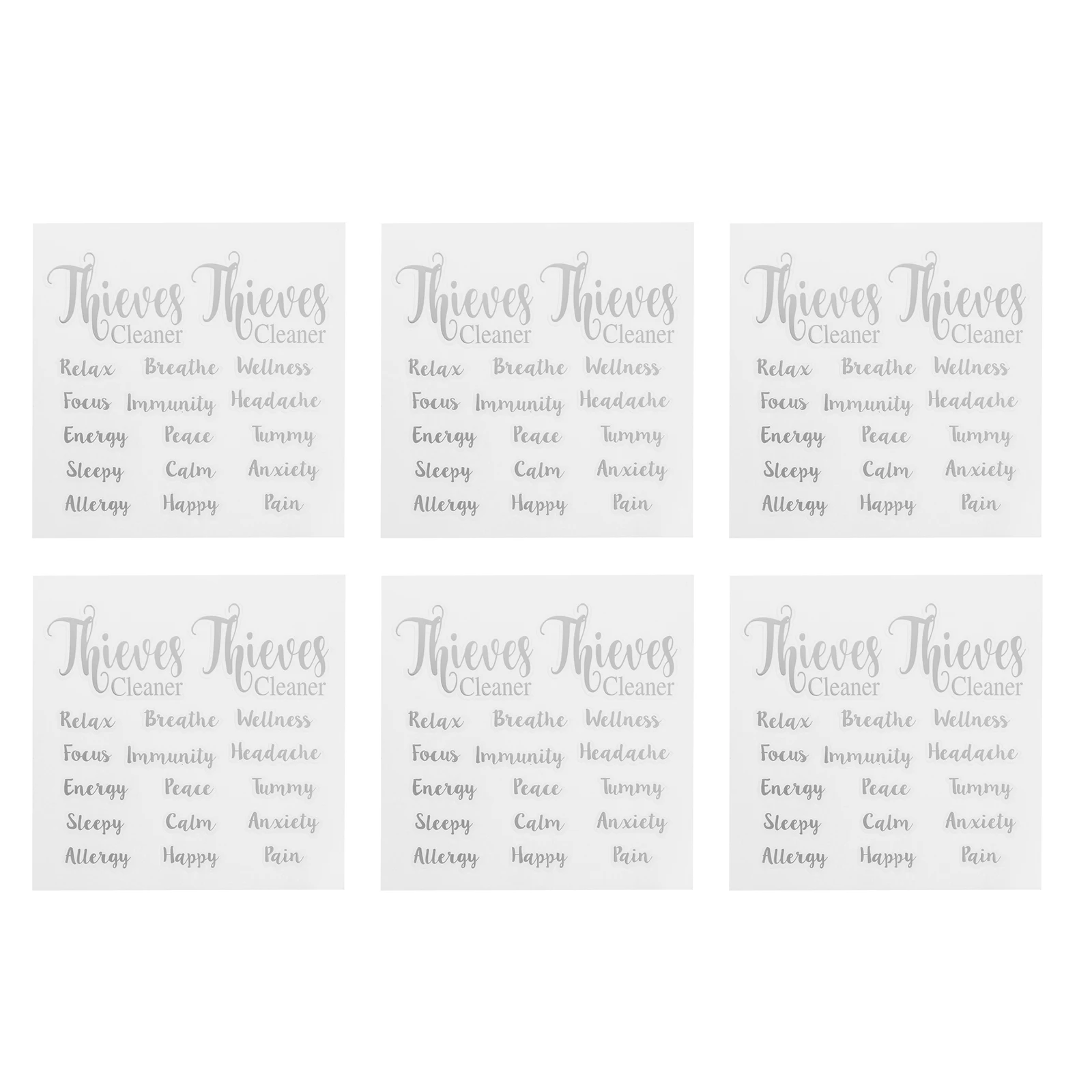 

6 Sheets Stickers Perfume Bottles Silver Waterproof Labels Bottle Labels for Containers Adhesive Tags Bottle Decor Vinyl