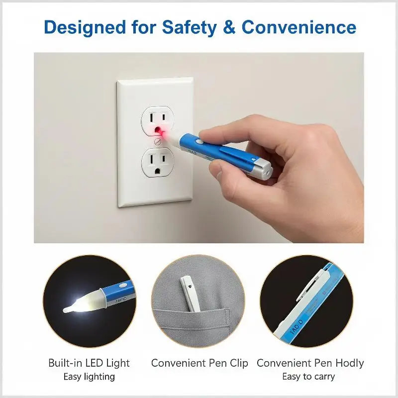 Non Contact Induction Test Pencil 90-1000V AC Voltage Detector Portable for Household Circuit Check Electrician Work