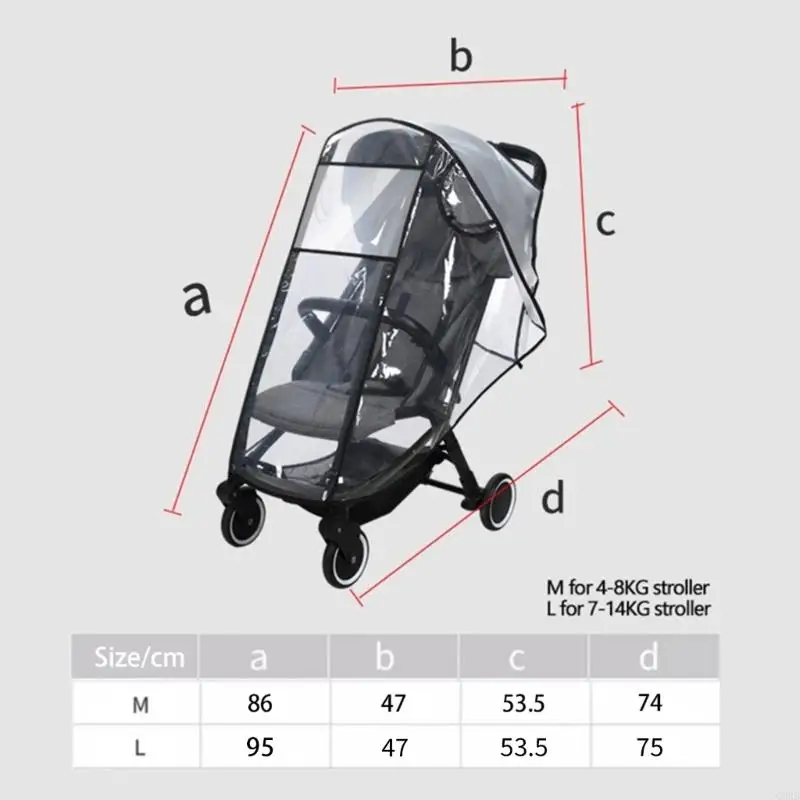 CORB Universal Stroller Rain Cover Clear Breathable Designs Tear resistant Raincoat Lightweight Cover for Baby Car