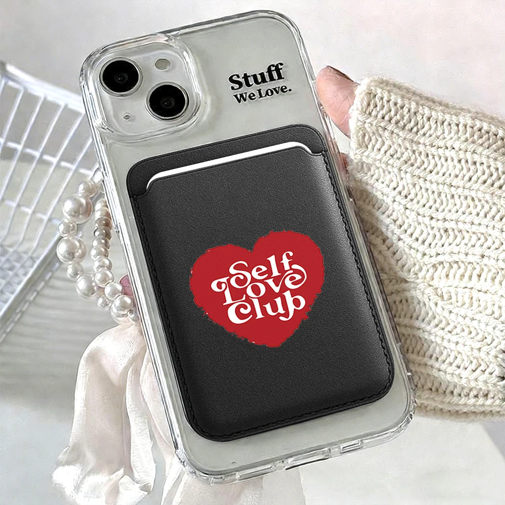 Self Love Club Leder-Kartenetui Handyhülle Kartenhalter für Magnetische Hülle Geeignet für alle iPhone Magsafe Karten-Handy-Rückseiten-Taschen – Detail 13
