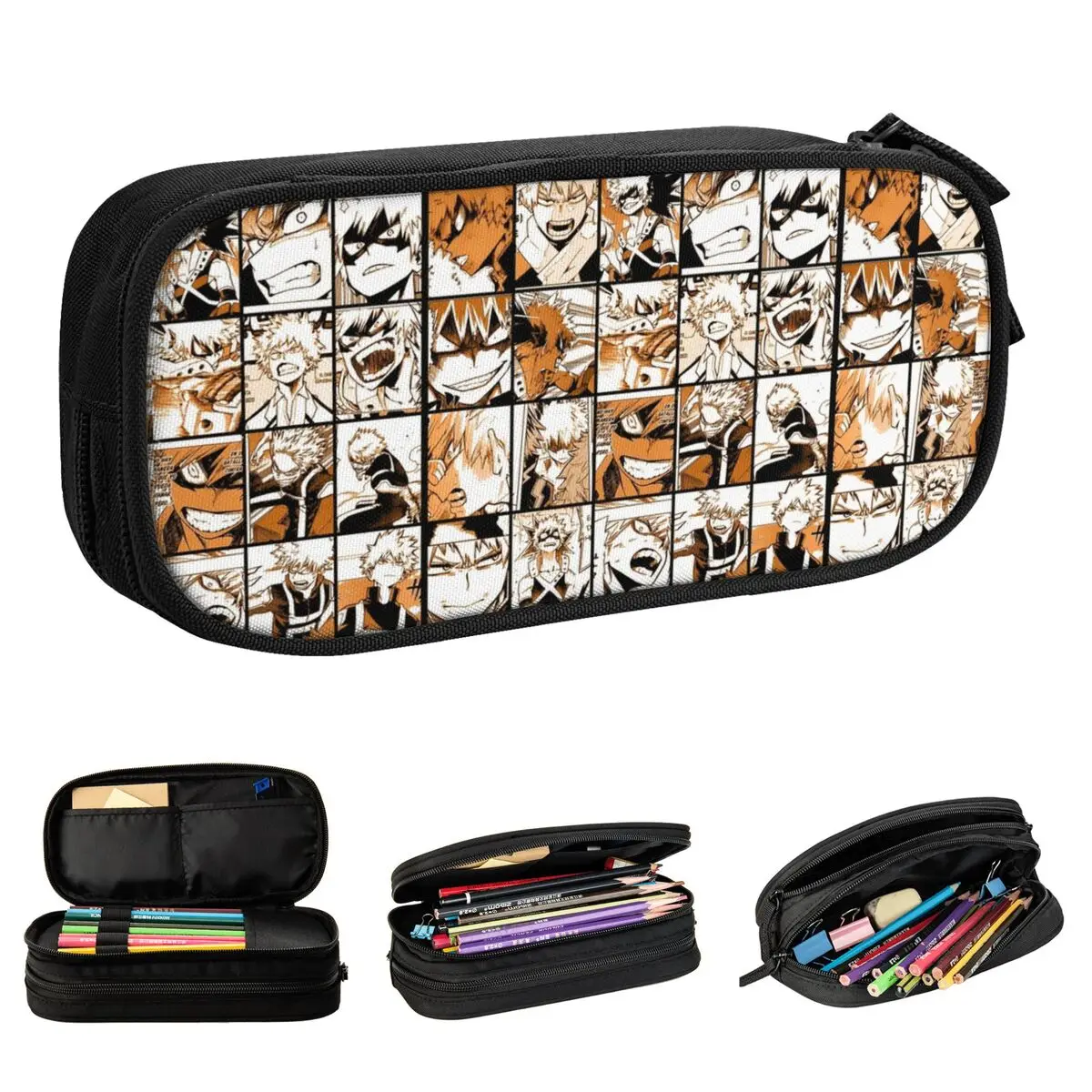 My Hero Academia Bakugo Katsuki Collage Pencil Cases Pencilcases Pen for Student Pencil Bags Students School Zipper Stationery