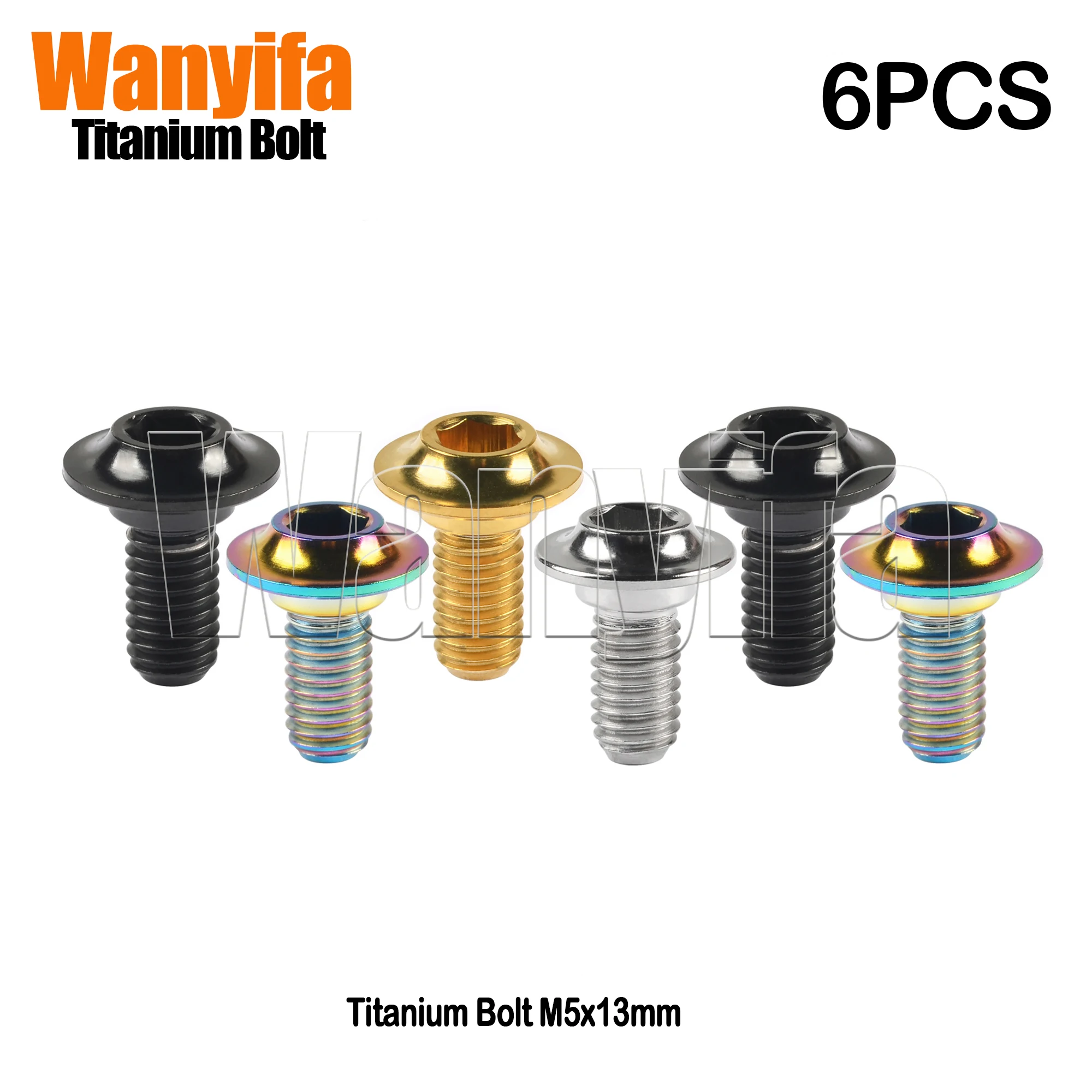 

Wanyifa Titanium Bolts M5x13mm Clamp Screw for Road Bike Brake Shoes C Clamp Brake Pad 6Pcs