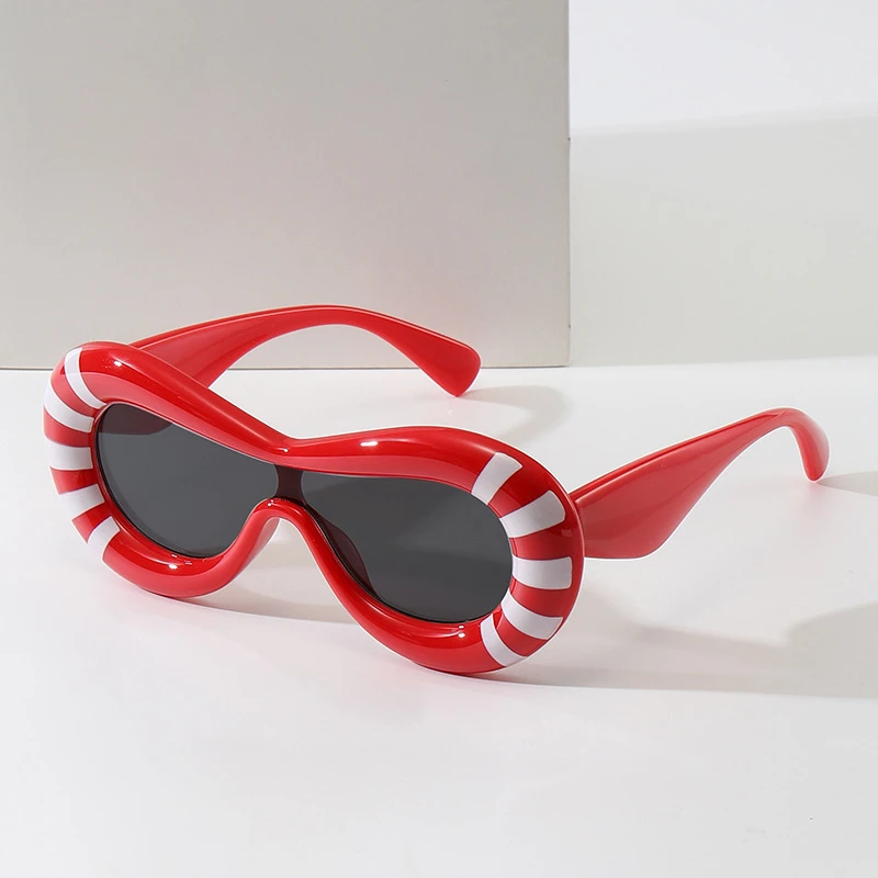 Funny Inflatable One Zebra Sunglasses Ladies Men 2024 New Luxurious One-piece Goggles Eyeglasses Fashion Big Frame Sun Glasses