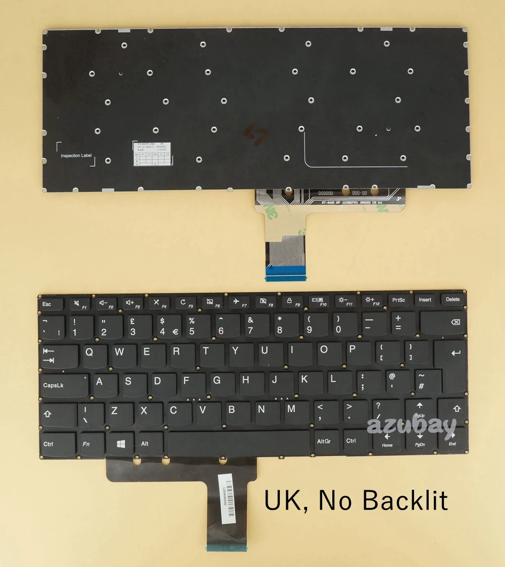 Teclado retroiluminado/sin teclas para Lenovo Ideapad 310-14IKB 310-14ISK 310-14IAP v110-14ast v110-14IAP V310-14IKB V310-14ISK V510-14IKB UK