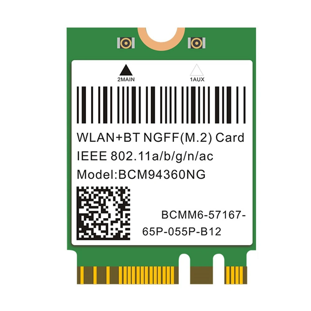 1200Mbps 802.11Ac WiFi Card BCM94360NG NGFF M.2 5Ghz WLAN Bluetooth 4.0 Card DW1560 Wireless Network Card for Windows