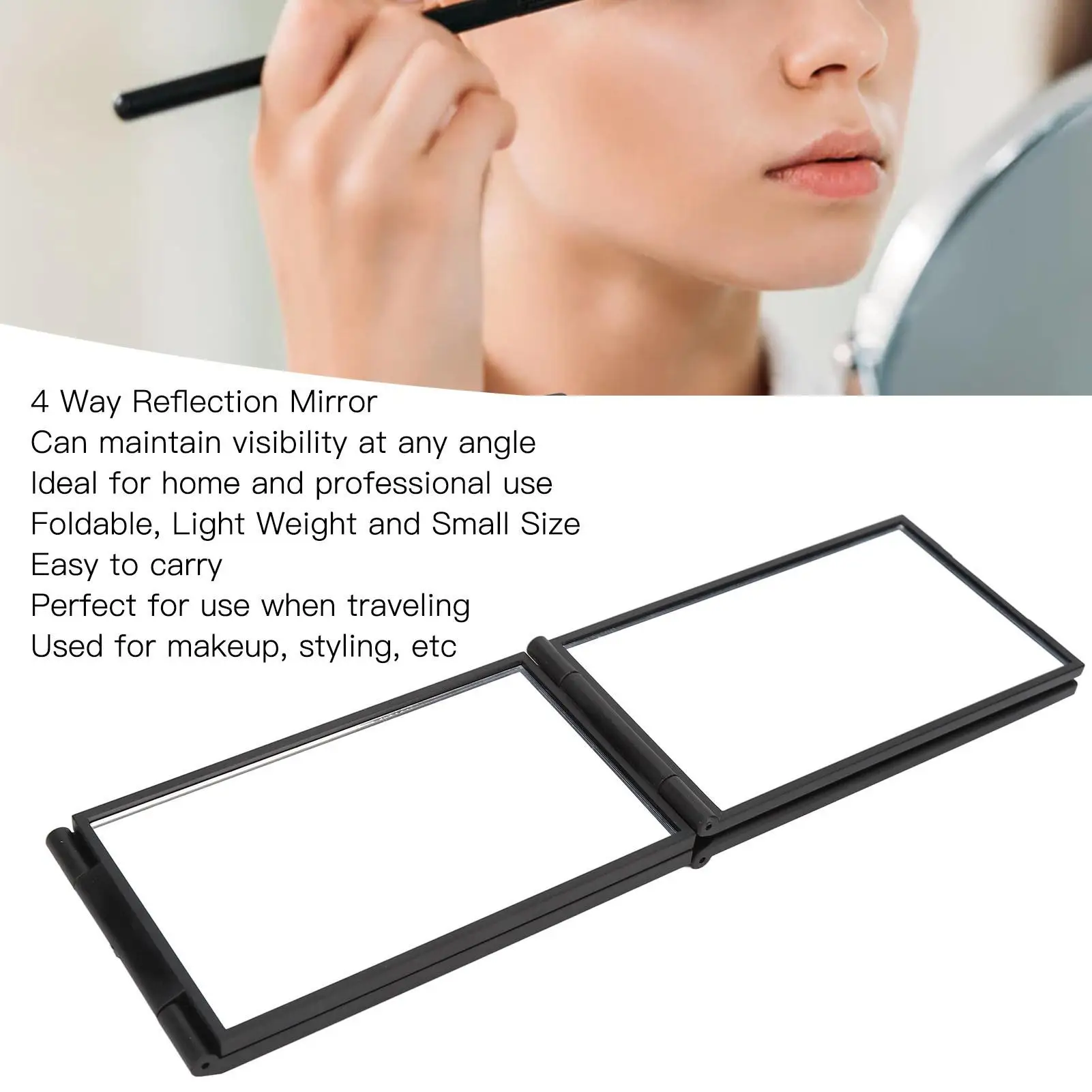 Miroir de maquillage pliable résistant à 360, outil de beauté de bureau portable, pour auto-coupe de cheveux