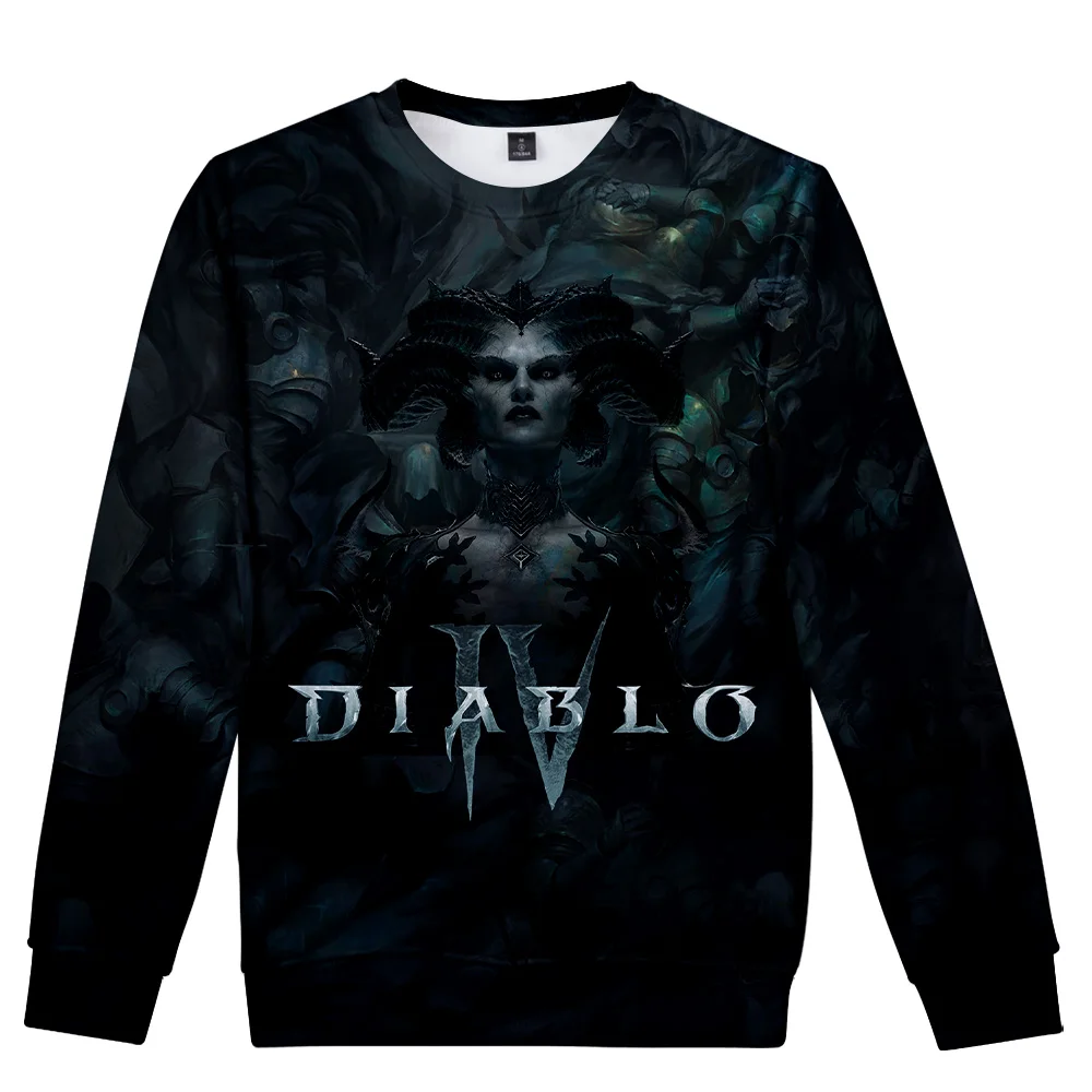 

Diablo IV Lilith Game 2023 Unisex Crewneck Long Sleeve Women Men Sweatshirt Harajuku Streetwear 3D Clothes