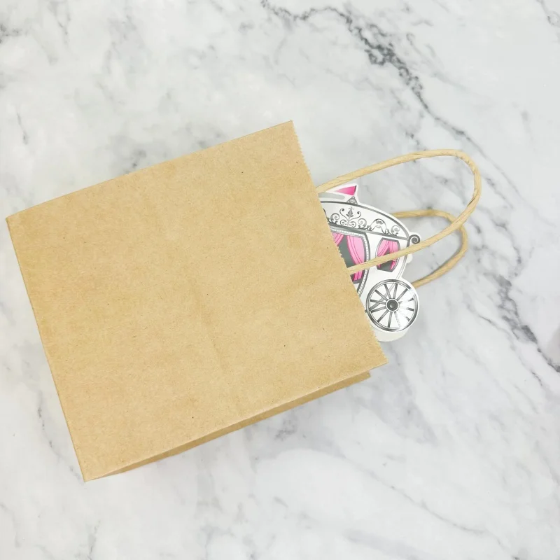 أكياس هدايا من ورق الكرافت البني أكياس تسوق بقالة قابلة لإعادة الاستخدام لتغليف الحلوى وحفلات الزفاف وأكياس صغيرة للبيع بالتجزئة للحفلات