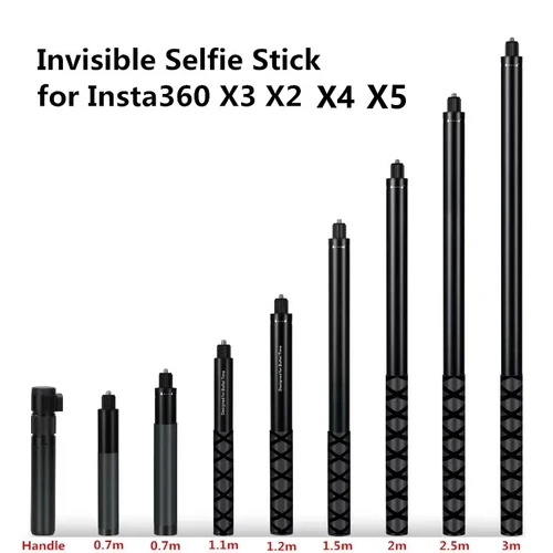 Palo de Selfie Invisible para Insta360 X5 X4, palo de Selfie, mango de paquete de tiempo de bala para Insta360 X3, accesorio de cámara panorámica DJI
