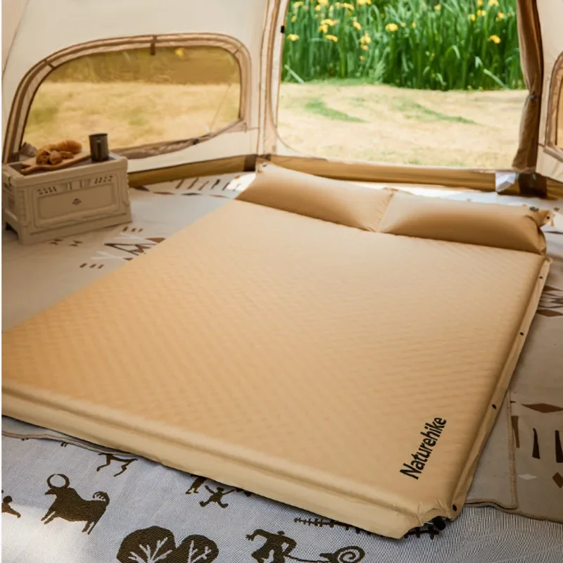 

Sale Premium Outdoor Camping Inflatable Mat With Pillow Automatic Moisture-Proof Sleeping Pad Durable Tent Floor Cushion