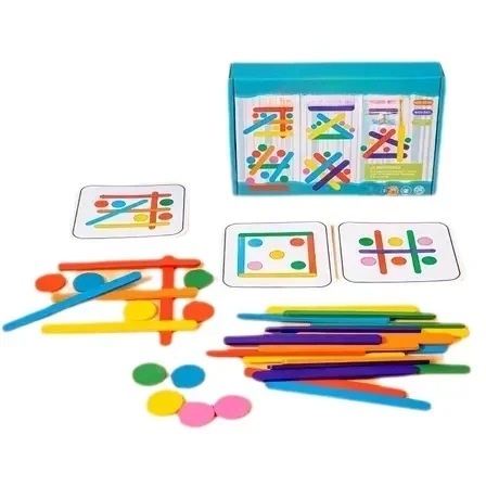 Jeux de Puzzle logique pour enfants, jouets éducatifs en bois, bâton assorti, jouets Montessori en forme d'anneau géométrique