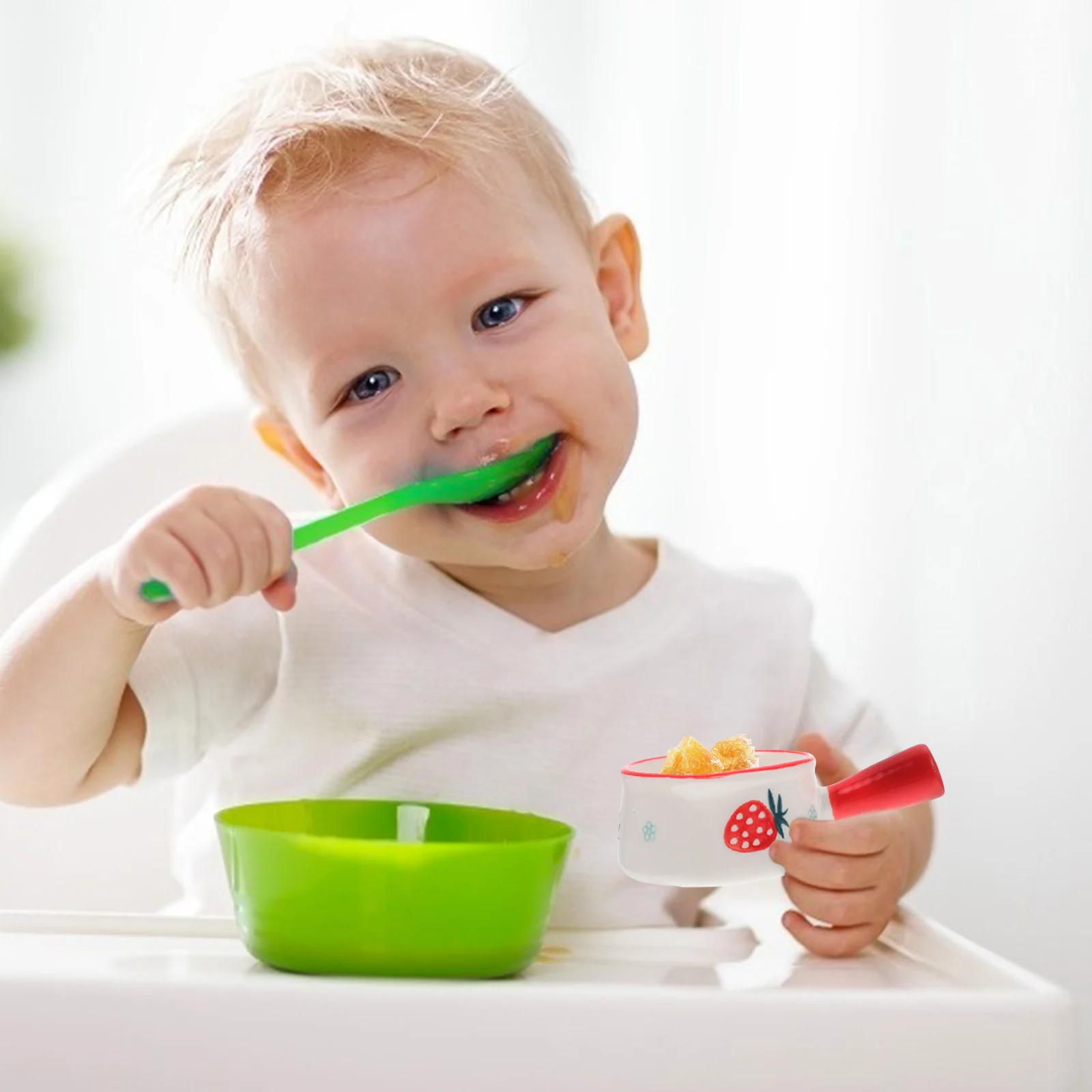 

2Pcs Ceramic Milk Pot for Coffee Soup Sauce Easy to Clean Long Lasting Milk Saucepan Coffee Pot Mini Coffeemaker