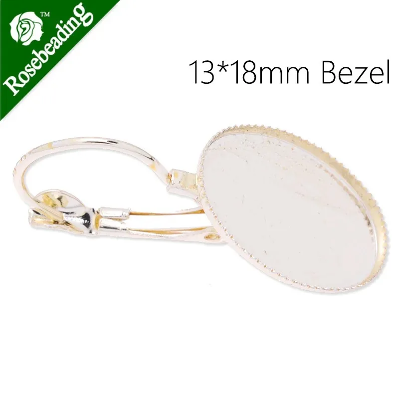 

50pcs 13x18mm Oval Gold Plated Brass French Lever Back Earrings Blank,fit 13x18mm Glass Cabochons for Jewelry Diy-C3803