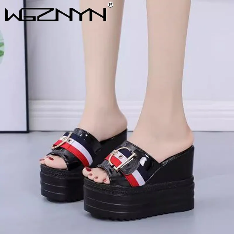 Women Bottom Wedge Slippers 2024 Summer Fashion With All-Match Sexy Thick Soled Sandals Shoes Women Flip Flops Slipper Female