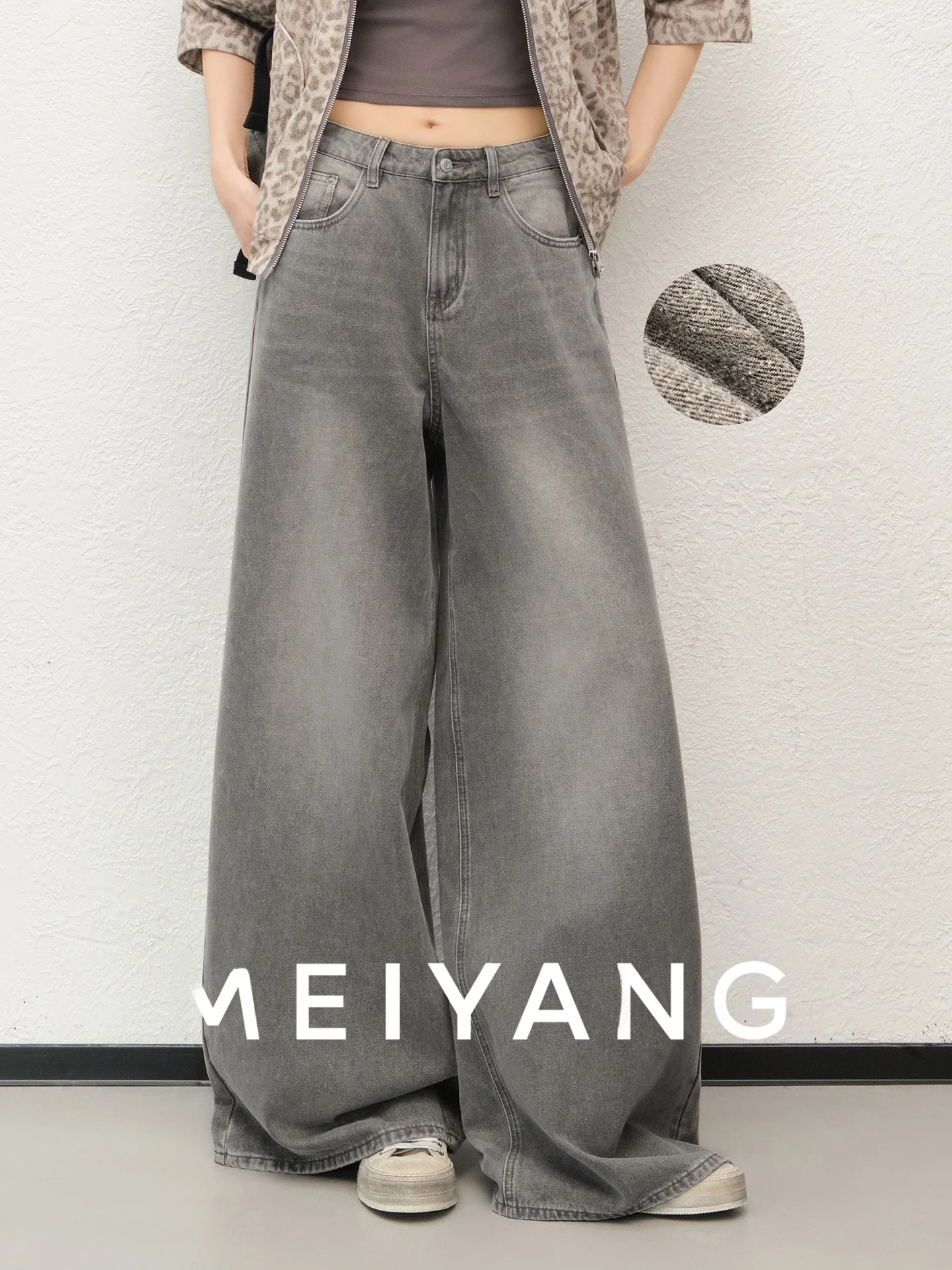 

Теплые джинсы из денима с высокой талией, широкими штанинами, повседневные, на флисовой подкладке, с эффектом потертости, винтажный стиль, женские, с высокой эластичностью