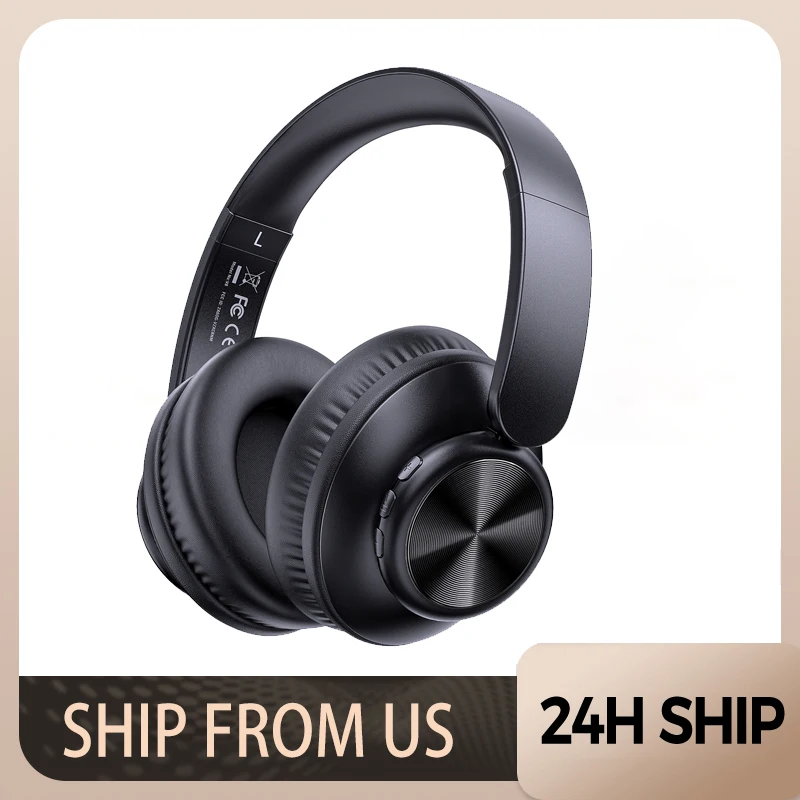 Wireless Headphones with Built-in Microphone, Electronic Audio Earbuds Wireless Noise Cancellation Headphones, Foldable Gaming H