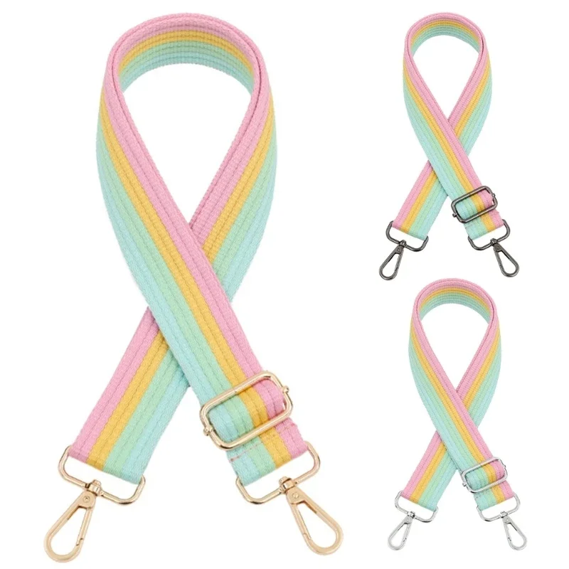 

Adjustable Bag Strap Replacement Colorful Sling Belt with Metal Buckle for Women Girl Crossbody Shoulder Bag Making Accessories
