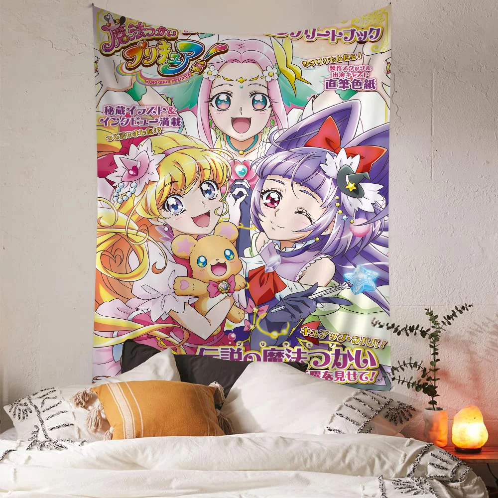 Smile Precure Cute Anime Chart Tapestry For Living Room Home Dorm Decor Art Home Decor