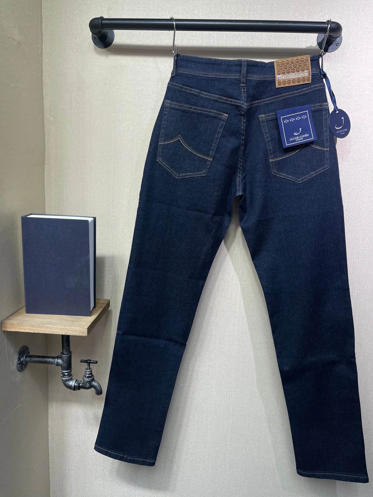 جينز BLSK CPRT للرجال من القطن السميك لخريف وشتاء 2025 سروال جديد غير رسمي دافئ أزرق مطرز مريح مستقيم مقاس كبير 30-40