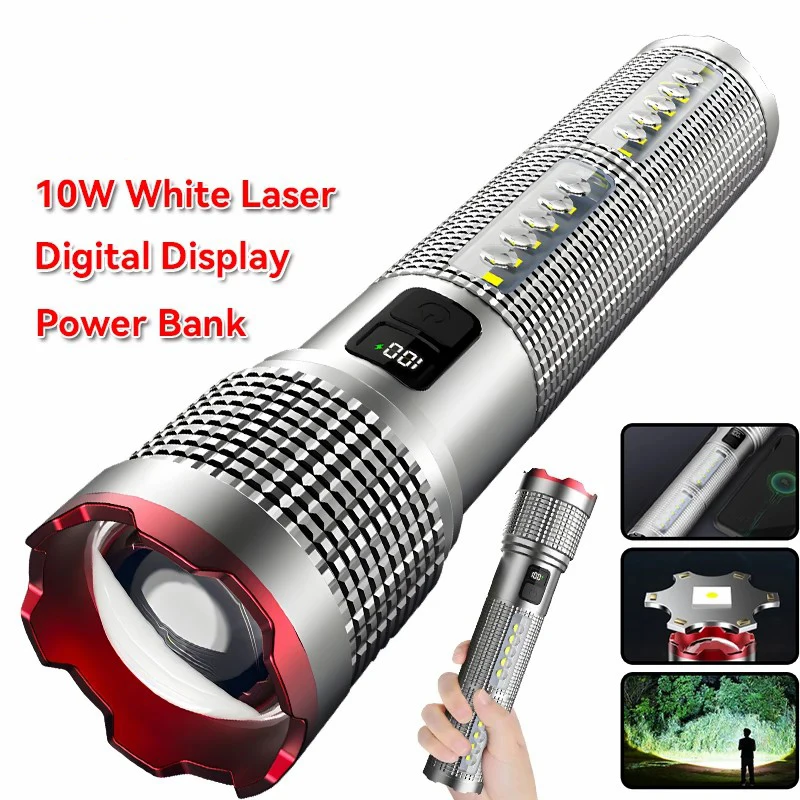 Linternas LED recargables potentes F2, foco con Zoom táctico, linterna para acampar al aire libre, pesca, antorcha de emergencia