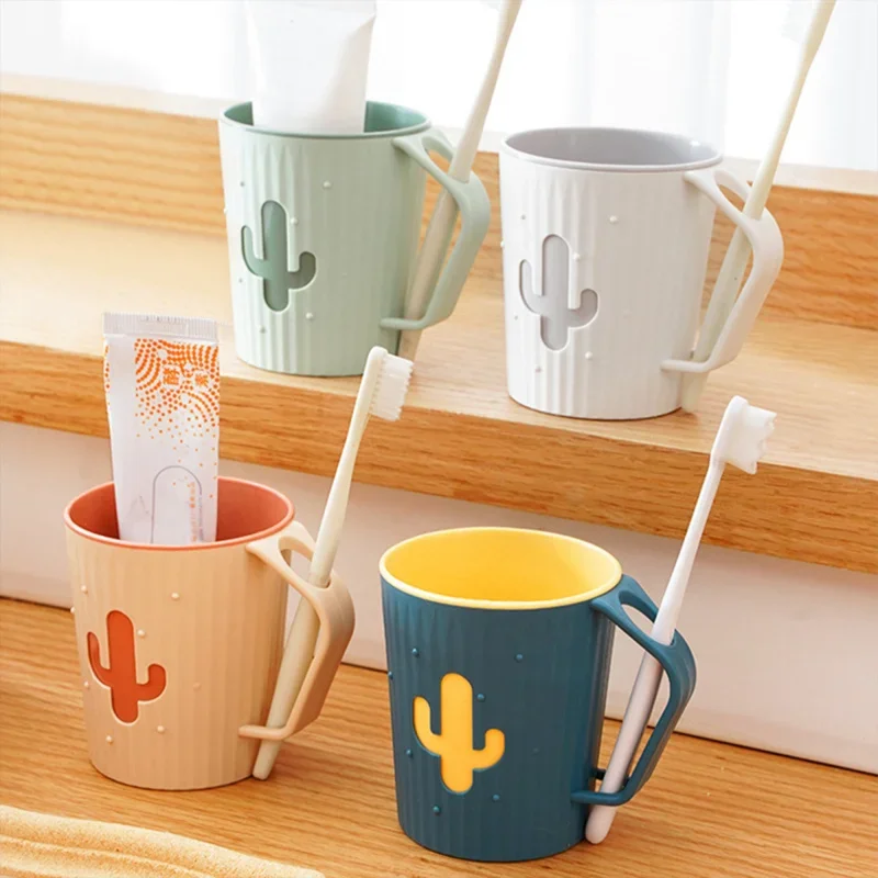 Unique Cactus Design Toothbrush & Mouthwash Cup Set  Stylish Mugs Add Fun to Your Bathroom Routine Toothbrush cup Mug