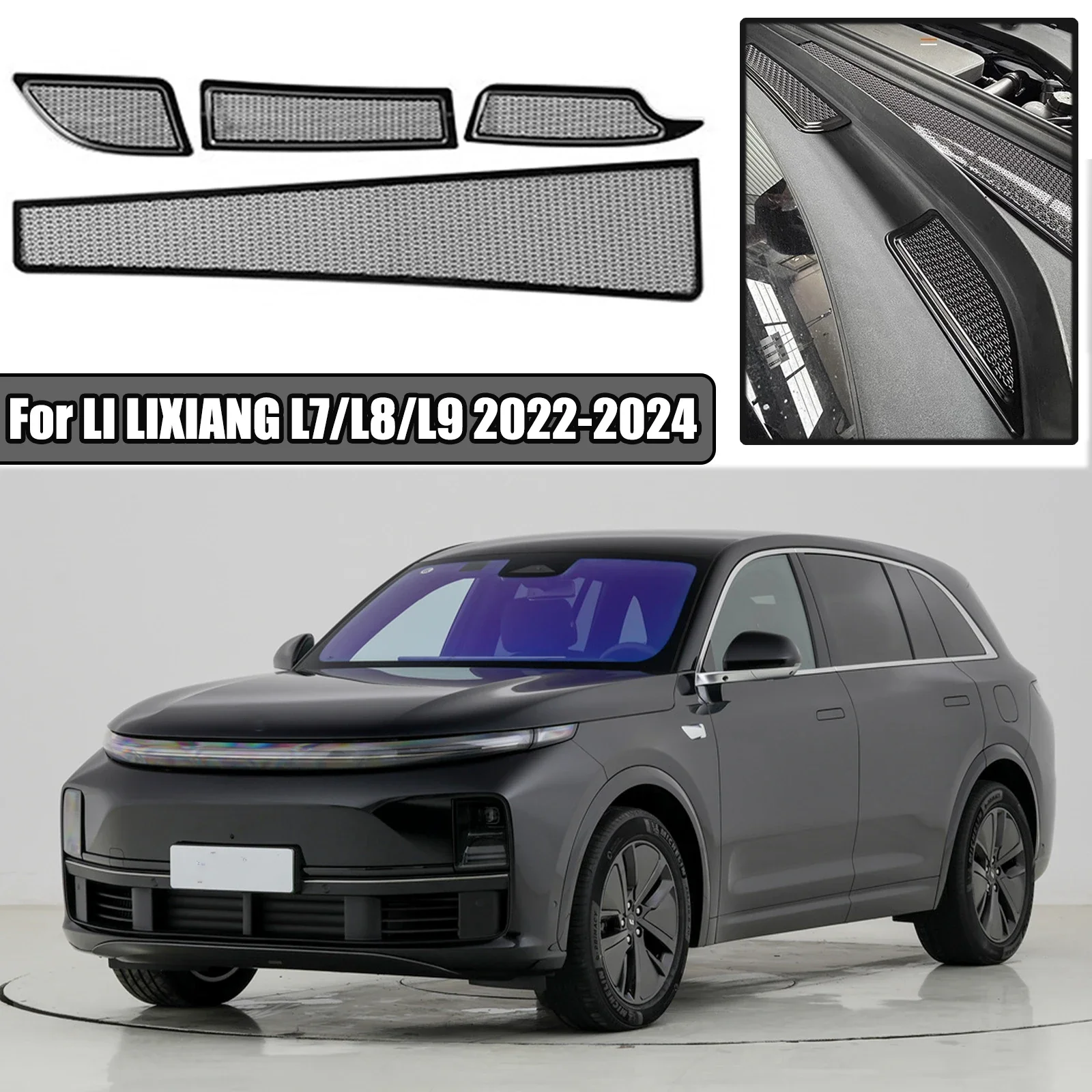 Car Machine cover insect proof Protection insect-proof net Grille Air vent cover Trim For LI LIXIANG L7/L8/L9 2022 2023 2024