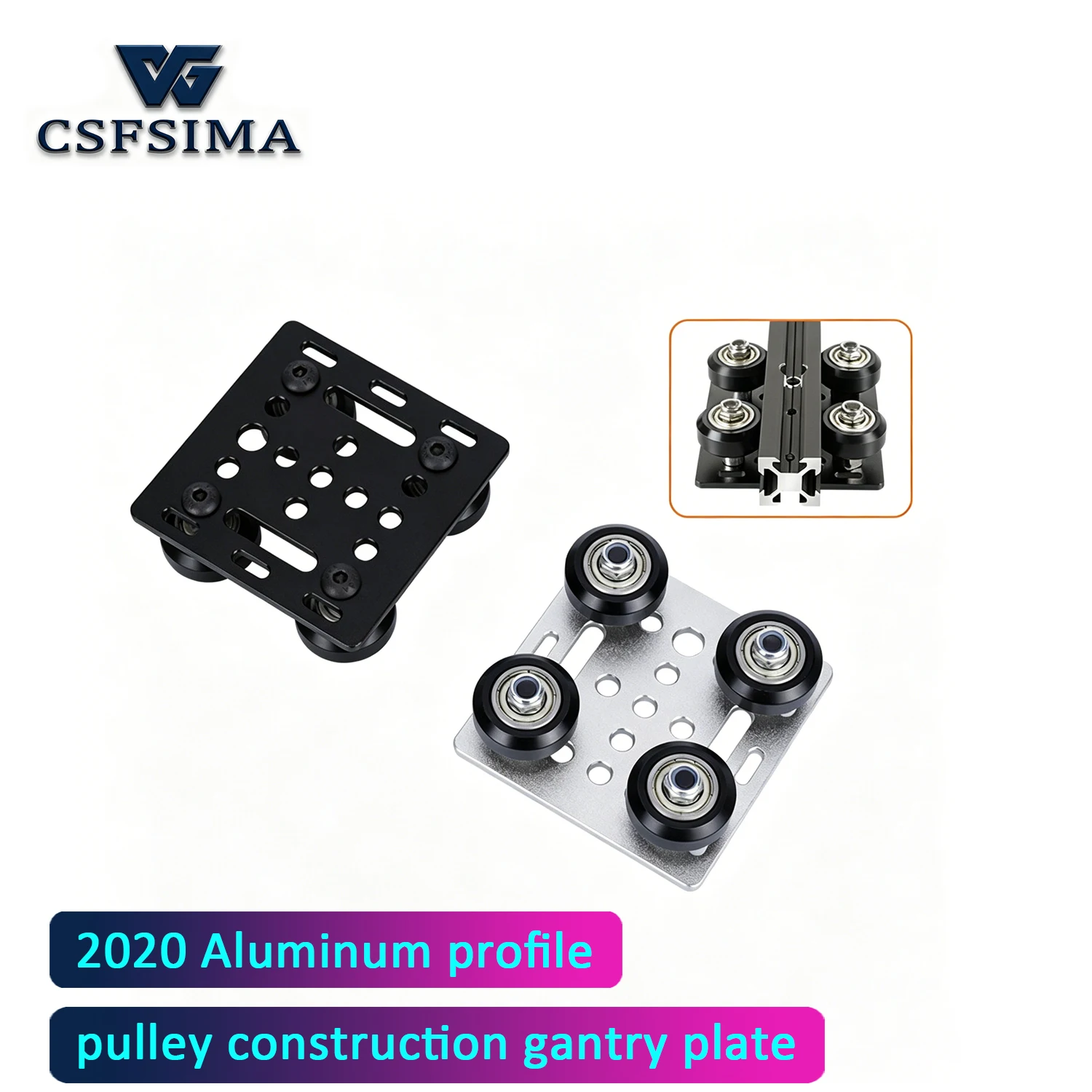 

2020 Euro Standard V-Slot Aluminum Profile Gantry Plate V-Wheel Compatible with 3D Printer And CNC Router Parts