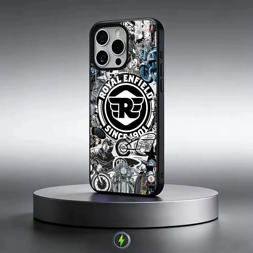 R-ROYALS E-ENFIELDs Logo Phone Case For iPhone17,16,15,14,13,12,11 Plus,Pro Magnetic with Magsafe Wireless Charging