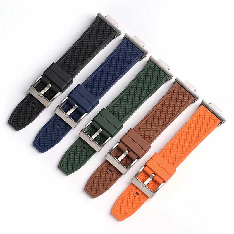 22MM Fluoro Rubber Strap for Tissot PRX 12MM Stainless Steel Adapter Super Player Solid Metal Quick Release Pin Buckle Men Soft