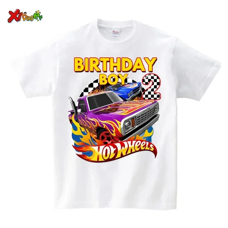 Hot wheels Geburtstag T-Shirt Kinder Jungen Shirts für Familie passende Kleidung Party Mädchen T-Shirt Geschenk Kleidung benutzer definierte Name Outfit T-Shirts