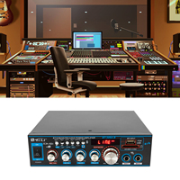 Audio Amplifier with Remote Control Tabletop Rectangular Amplifier Device for Playing Music and Amplification