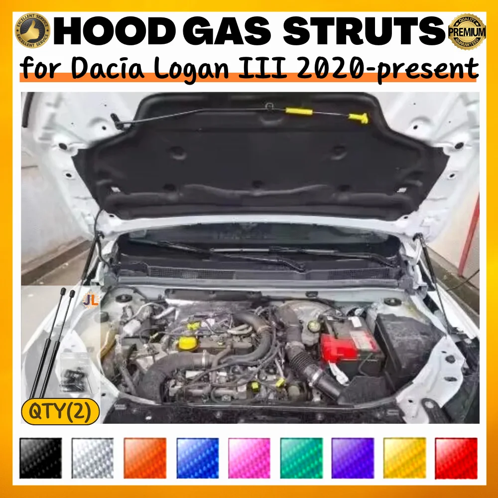 

Qty(2) Стойки капота для Dacia Logan III для Renault Taliant 2020-настоящее время, модификация переднего капота, газовые пружины, амортизаторы, подъемные опоры
