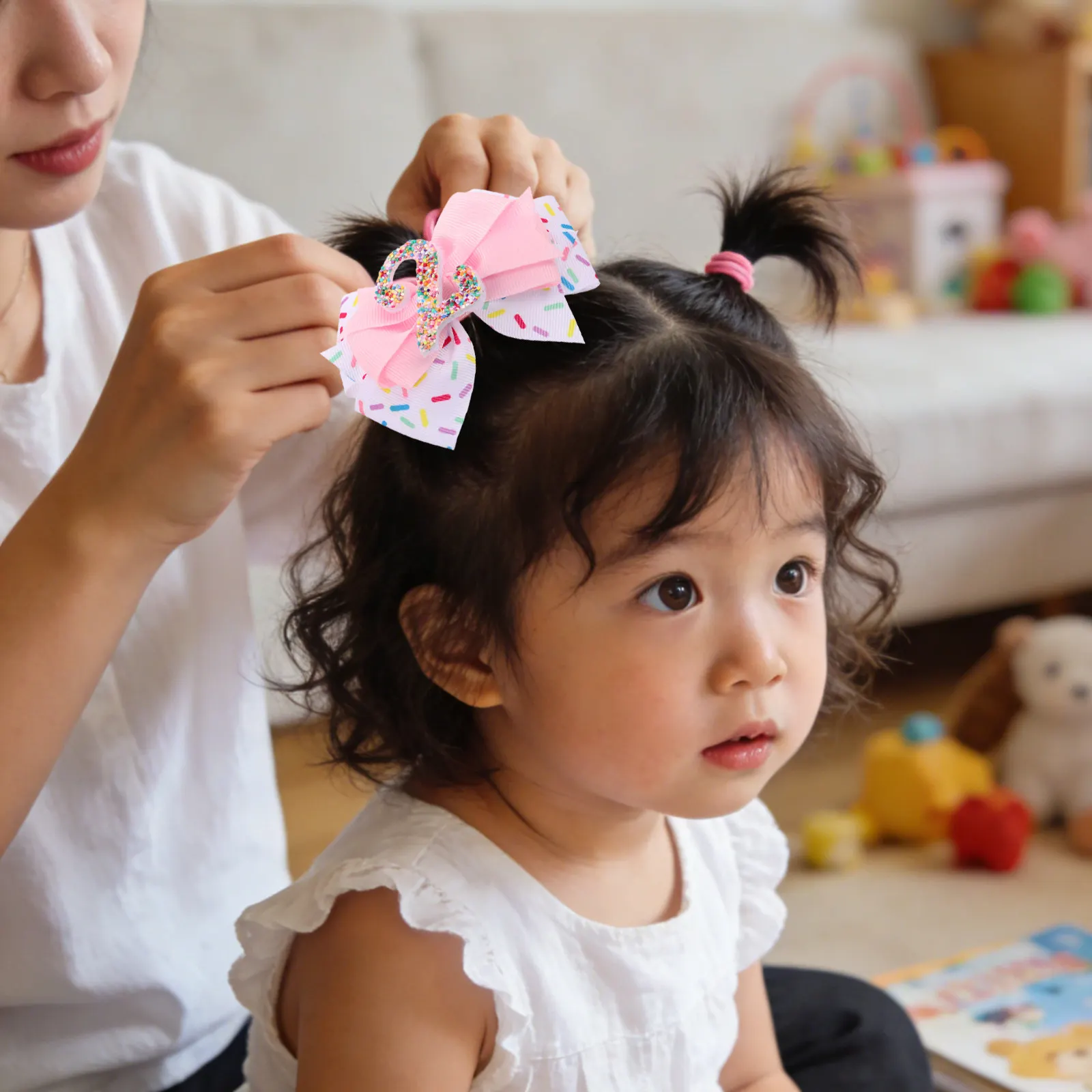 

2 шт. заколки для волос на день рождения: аксессуары для волос для девочек с блестящими бантиками-цифрами для детского дня рождения, вечеринки с тортом