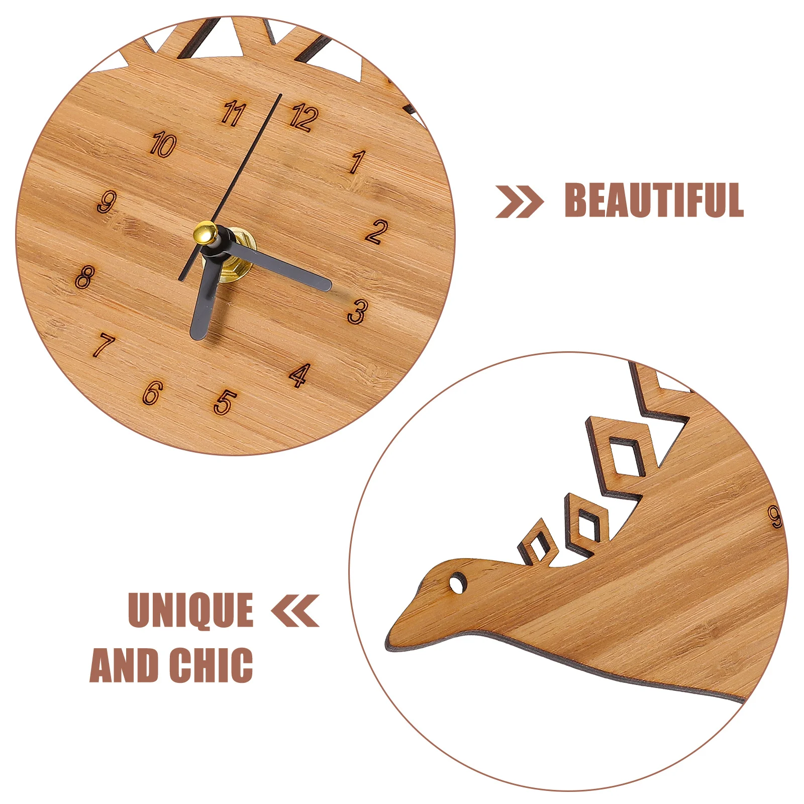 

Wood Alarm Clock Wall for Dinosaur Hanging Silent Mute Household Clocks Room