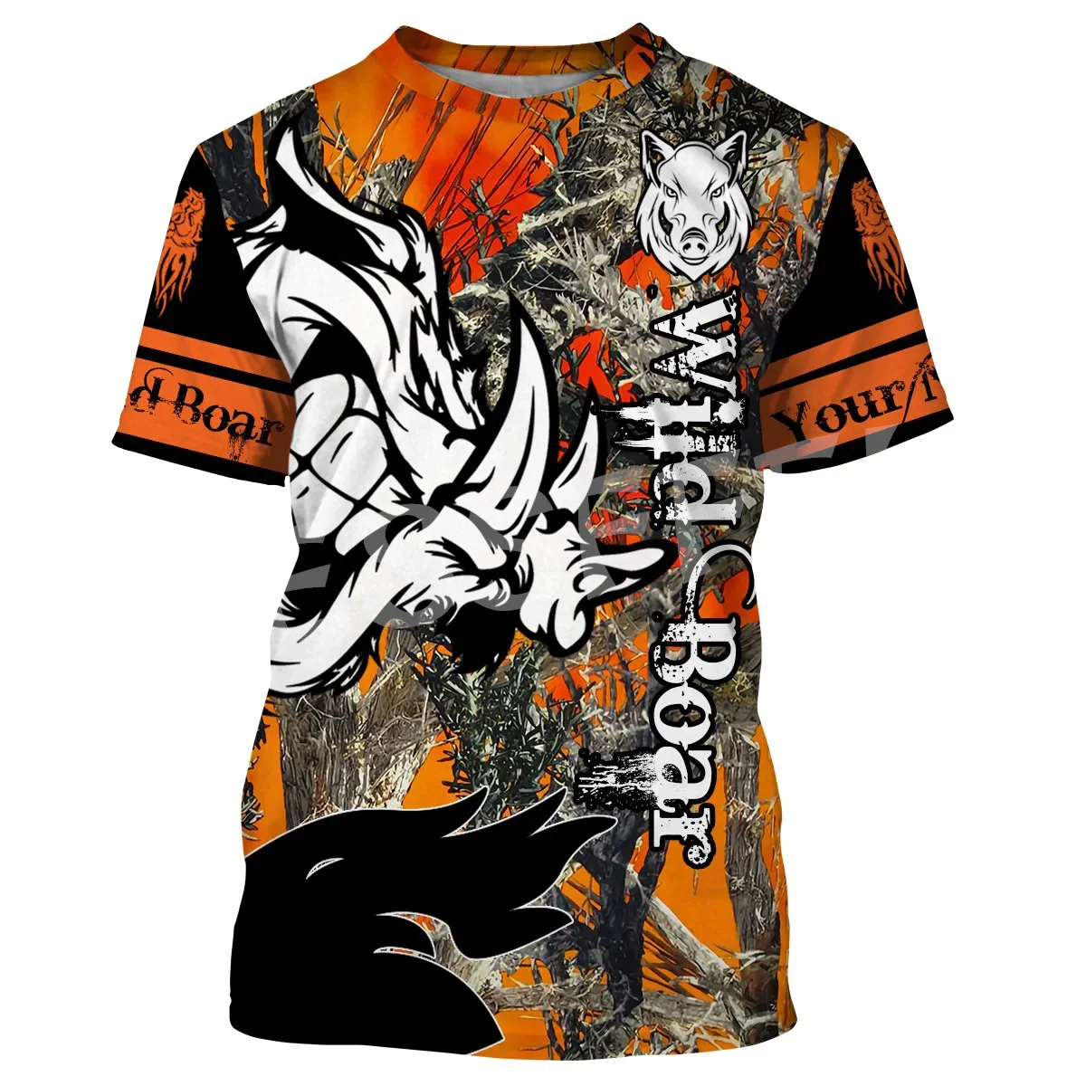 NewFashion Custom Name Boar Hunting Camo Hunter Tattoo 3DPrint Summer Harajuku Streetwear Short Sleeves Casual Funny T-Shirts X1