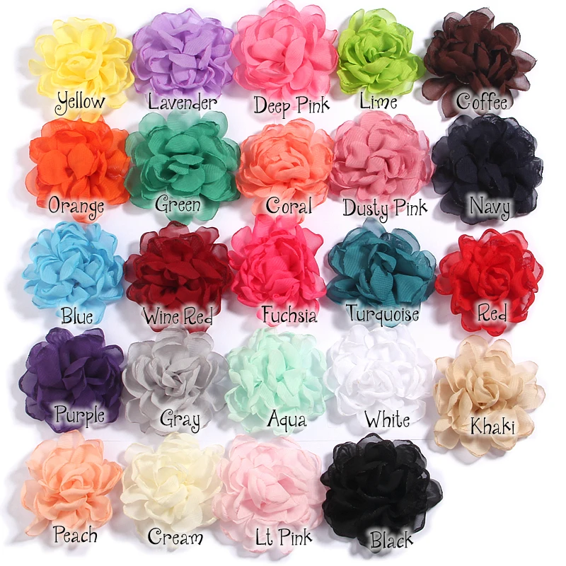 10Pcs 7cm Burn Edge Chiffon Fabric Lace Trim Flowers Patch Applique for Wedding Decoration Bride Boutique Edge