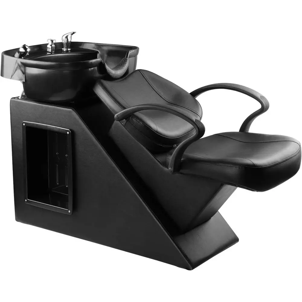 

Black ABS Plastic Shampoo Chair with Bowl for Barbers and Salons