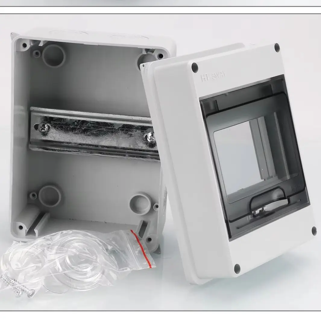 IP65 Waterproof Distribution Box, Surface & Flush Mount Circuit Breaker Enclosure, Plastic Electrical Junction Box with DIN Rail