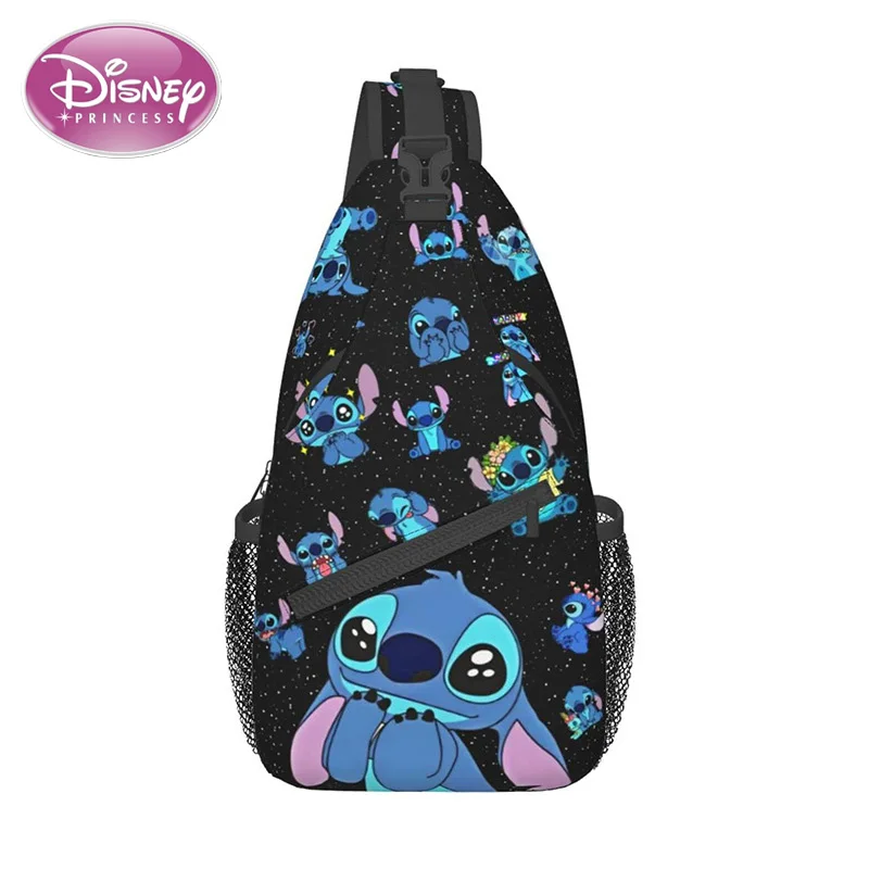 

Kawaii Disney Stitch Chest Cartoon New Large Capacity Crossbody Multifunctional Portable Storage Bag Shoulder Bag