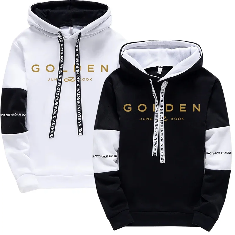 جونغ كوك المشجعين هوديي Sweatpants كل موسم امرأة اليومية عادية الرياضة قمصان سويت شيرت بقلنسوة بنطال رياضي 2025 K-pop الملابس النسائية