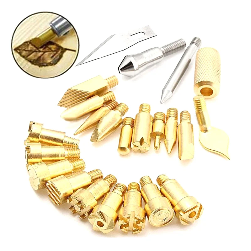 

23 шт., наборы насадок для выжигания по дереву с пирографией, железный наконечник для тиснения/день рождения/годовщины свадьбы/Хэллоуина/Рождества DIY