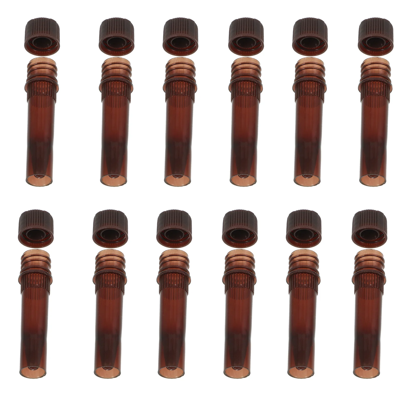 

20Pcs Brown Lightproof Sampling Test Tubes Plastic Vials Caps Storage Tubes for Scientific Experiment Use Small Vials