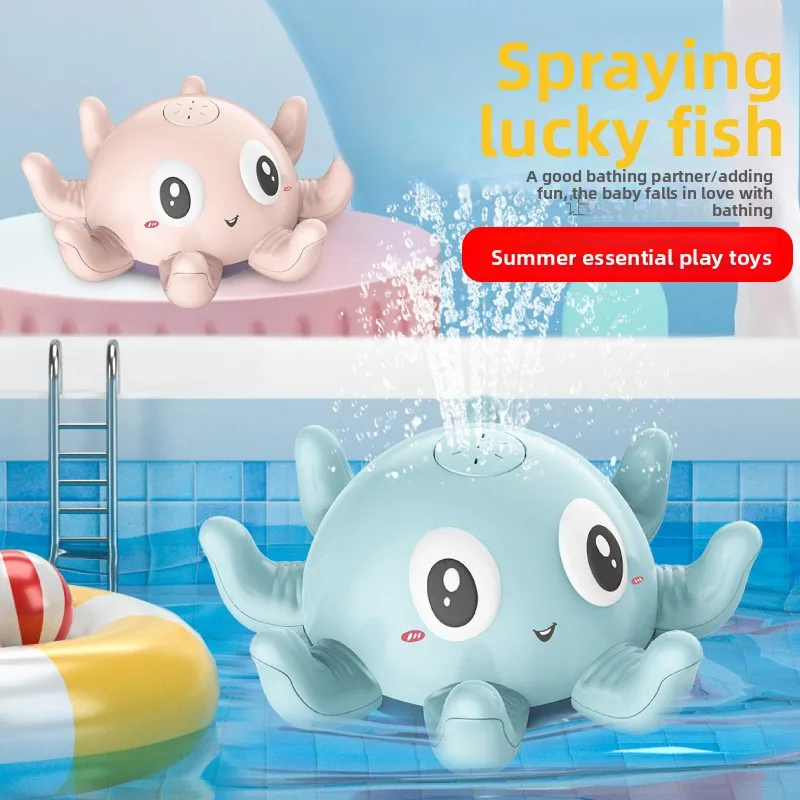 

New Baby Bath Toys Spray Water Shower Bathing Electric Octopus Automatic Sensing Squirting Water with LED Light Bathtub Toy Kids