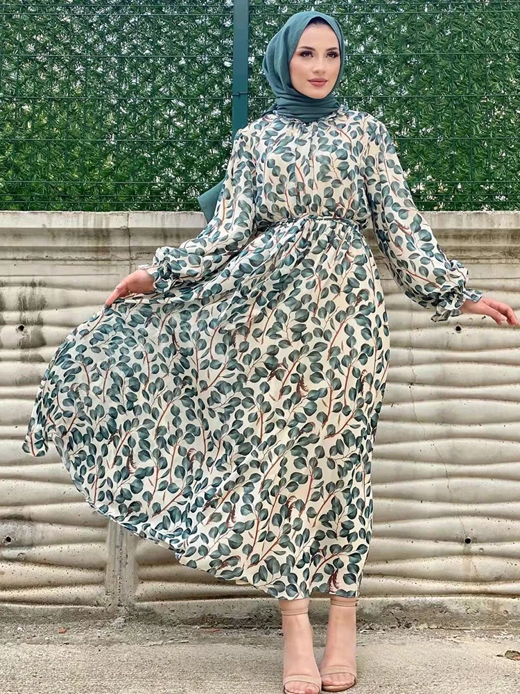 Vestido de chiffon muçulmano para mulheres, Kaftans elegante, Dubai Abaya, Ramadan Abayas, Turquia modesta, muçulmana, modesta, verão